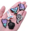 purple girl croc charms shoe flower garden shoecharms buckle part accessories pin button wholesale