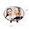 Sublimation Blanks 14X11 Inch Oval Blank Rock Po Slate Big Picture Frame White Heat Dye Transfer Plaque D Dhclh