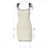 Casual Dresses #5016 Pink Beige Mini Dress Backless Sexy Tight Short Ladies Sleeveless Camisole Boho Beach Woman Party Club Summer