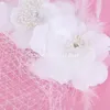 Headpieces Vintage Birde Cage Hat Wedding Veil Short Feather Flower White Birdcage Netting Face Fascinator Bride Hats With