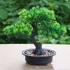 Dekorativa blommor Konstgjorda växter Pine Tree Green Bonsai med POT FAKE för att ge och hemma dekor på skrivbordets hög kvalitet