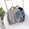 T-shirts Herbst Kinder Langarm Sweatshirts Kleinkind Baby Jungen Mädchen Colorblock Denim Sweatshirt Jungen Baumwolle Sportswear Tops Kleidung 230327