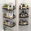 Bathroom Shelves Corner Shelf without Drilling Rustproof Space Aluminum Shower Storage Rack Shampoo Holder Accessories 230327