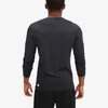 Lu Men Yoga Outfit Sports långärmad t-shirt herr sport stil krage knapp skjorta träning fitness kläder elastisk snabb torr slitage tunt 5