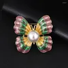 Brooches Pearl Butterfly Metal Brooch For Women Insect Pins Banquet Wedding Party DIY Bouquet Jewelry Accesories Gifts