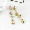 Dangle Earrings Elegant And Stylish Golden Twigs Vine-shaped Pendant Inlaid Rose Rhinestone Imitation Pearls Glamour Jewelry