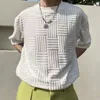 メンズTシャツ夏のメンズグリーンショートスリーブTシャツファッショントレンドスーパークールな感覚ゆるい服Tシャツ丸い首Tシャツ230327