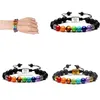 Yoga perlé fait à la main 7 Chakra Arbre de vie Bracelets de charme Pierres de lave Mticolor Perles Corde Bracelet Femmes Hommes Bracelets Dro Dhxlh