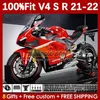 Motocykl czerwone owiewki dla Ducati Street Fighter Panigale V 4 V4 S R V4S V4R 2018-2022 Bodywork 167NO.26 V4-S V4-R 21 22 V-4S V-4R 2021 2022 Wtryskowe formowanie Body Blk