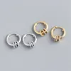 Kolczyki stadnonowe proste koło w stylu kojarzy hoop Sterling 925 dla kobiet złoto kolor dziewczyny biżuteria brincos
