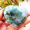 Other Home Decor Natural Moss Agate Purple Grass Heart Yn Water Symbol Of Love Spiritual Meditation Healing Crystal Ornament 230327