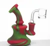 Nuevo diseño de silicona pipa de agua reciclador cachimba accesorios para fumar irrompible silicona Bongs Banger suspensión con cabezal de ducha extraíble