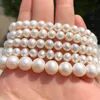 Inne naturalne okrągłe aaa białe perły słodkowodne koraliki surowe prawdziwe, prawdziwe luźne perełki perłowe do biżuterii robienie ręcznie robionych bransoletek 15 '230325