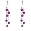 Boucles d'oreilles pendantes 2023 mode tempérament Long gland pendentif exquis Simple violet rouge Rose fleur femme bijoux
