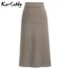 Skirts KarSaNy Autumn Winter Knit Pencil Skirt Women High Waist Skirts Womens Knited Split Midi Skirt For Women Autumn 6XL 230327