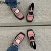 NIEUWE MARY JANE SCHOENEN 2023 Zomer vrouw sandalen mode ondiep platform dikke hiel dames elegante gesp gespoten schoenen 230327