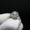 1ct Real Moissanite Diamond Square Ring Pure 925 Sterling Silver for Women Fine Jewelry Wedding Gif