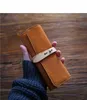 Pencil Bags Manual Handmade Men's Leather Pen Bag Top Leather Tool Kit Women's Cosmetic Bag Storage Stationery Bag 230327