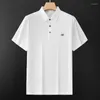 Herrpolos premium designfjäril broderad polo skjorta kortärmade mäns 2023 sommar mode casual is siden andas and