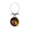 Sublimation Blanks Blank Wine Glass Charms Drink Markers Identifier Tags With Ring For Party Alleviating Mixup One Dhhh0