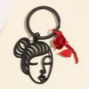 Keychains Retro Classic Spray Paint Frosted Keychain Fashion Elegant Rose Woman Car Key Ring K5111