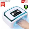 Nail Dryers Cordless UV LED Nail Lamp with LED Timer Screen for Gel Nail Polish 120W Powerful Rechargeable Nail Dryer for Acrylic and Gel 230325