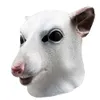 Party Masks White Mouse Animal Head Latex Mask Rat Masks Halloween Cosplay Costume Dress 230327