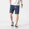 Men's Shorts Shorts Men Cotton Linen Casual Shorts Mens Sweat Pants Summer Breathable Comfortable Drawstring Soft Shorts Men Streetwear Pants W0327