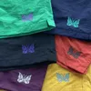 Men's Shorts AW Needles Butterfly Embroidery Co branded Couple Loose Straight Beach Casual Shorts T230327