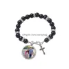 Sublimation Blanks Blank Bracelet Bezel Settings Color Jewelry Base Tray Rosary Beads Bangles Bracelets Single Side Dh3So