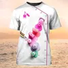 Camisetas femininas T-shirt Camiseta de verão Chef Chef 3D Menina de unha neutra de manga curta de manga curta Mulheres coreanas