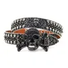 Bb Simon Belts Top Quality Luxury Designer Belt Punk Rhinestone Belts Skull Western Rhinestone Belts Luxury Strap Diamond Black Belt Skull Studded Belts for Men