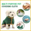 Hondenkleding Dog Bathrobe Pet Drooge Veek Kleding Microvezel Absorberende strandhanddoek voor grote middelgrote kleine honden Katten Fast Dry Dog Accessoires 230327