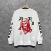 Dorywczo flokowanie wzór kości Tshirt Top męska bluza z kapturem japońska koreańska moda uliczna męska bluza z okrągłym dekoltem