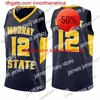 Personalizado Murray State Racers Basquete Azul Marinho Amarelo Branco Qualquer Nome Número 12 Ja Morant 11 Shaq Buchanan Masculino