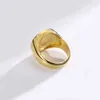 Ringe Haoyi Edelstahl Glatte Runde Ring für Männer Frauen Mode Sier Farbe Gold Schwarz Paar Band Quadrat Schmuck Geschenk G230327