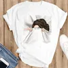 T-shirts pour femmes T-shirts graphiques pour femmes Dessin animé Vêtements pour femmes T-shirt Voyage Amour Mignon Vacances Tops À manches courtes Femme Imprimer Chemise à la mode