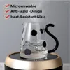 Water Bottles 500ml/1800ml Transparent Glass Jug Heat-Resistant Cartoon Cute Cow Shape Tea Pot And Cup Set Water/Milk Cold Kettle Coffee