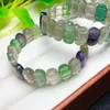 Bangle Natural Quartz Crystal Healing Gemstone Armband Green Fluorite Smyckespresent