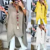 Women's Blouses 2023 Women's Style Loose Casual Linen Shirt Nine-quarter Sleeve Long Female Fringe Cotton And Bohemian V-neck Top