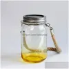 En blanco de sublimación en blanco Clear Mason Jars Linternas con energía solar Firefly impermeable al aire libre con perchas para Dhjti