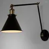 Lampa ścienna Vintage Industrial Wind E27 Creative Swing Arm Sconce Lekkie balkon Schody Ganek restauracyjny bar sypialnia dom