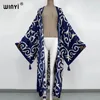 Etniska kläder Winyi Middle East Spring Women Cardigan Stitch Robe Cocktail Sexcy Boho Maxi African Holiday Batwing Sleeve Silk Robe 230327