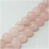 Kamień 8 mm okrągłe różowe kwarcowe koraliki dystansowe naturalne majsterkowanie do biżuterii Making Trand 15 Hurtowe 4 mm 6 mm 10 mm DH6WF