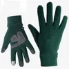 Gants en polaire avec lettres Design tendance Gant d'hiver A Mitaines chaudes coupe-vent Hommes Femmes Telefinger Gants à écran tactile Outdoor Riding Fleece Gant Accessoires de mode