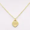 Simple Stainless steel heart-shaped necklace short female jewelry 18k gold titanium peach heart necklace pendant for woman