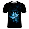 Herren-T-Shirts 2023 Mode und Damen-Lose-T-Shirt, lässig, O-Ausschnitt, 3D-Blume, XXS-6XL, Druck, kurze Ärmel, normal