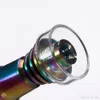 Newest 14mm&19mm female jointed ti nail with quartz bowl titanium nail with nitriding treatment color for Glass Water Pipe Bong