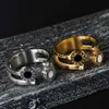 Bandringe MSX Mode-Edelstahlring Goldfarbe Römische Ziffern Fingerringe Weiß Schwarz Harz Hochzeit Brautring für Frauen G230327