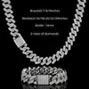 Super September Custom 14mm Vvs Moissanite Cuban Chain Necklaces Bling Diamond S925 Silver Choker Pass Diamond Test Iced Out Hip Hop Necklaces